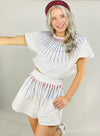 Queen of Sparkles Bubble Burst Top (White)- blue, game day, game days, gameday, NAVY, OLE MISS, olemiss, queen of sparkles, RED, rhinestone, rhinestones, WHITE, white shirt, white top-Ace of Grace Women's Boutique