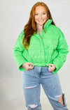 Follow Your Heart Quilted Puffer Jacket- HEART, HEARTS, HOT PINK, hot pink puffer, hot pink puffer jacket, neon green, neon green puffer jacket, PUFFER, PUFFER JACKET.-Ace of Grace Women's Boutique