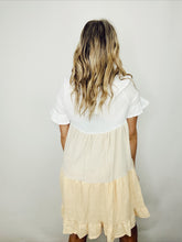 Ivory/Taupe/Yellow Tiered Dress