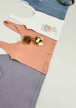 Ribbed V-Neck Cropped Tank Top
