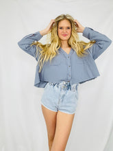 Paper Bag Waist Denim Shorts